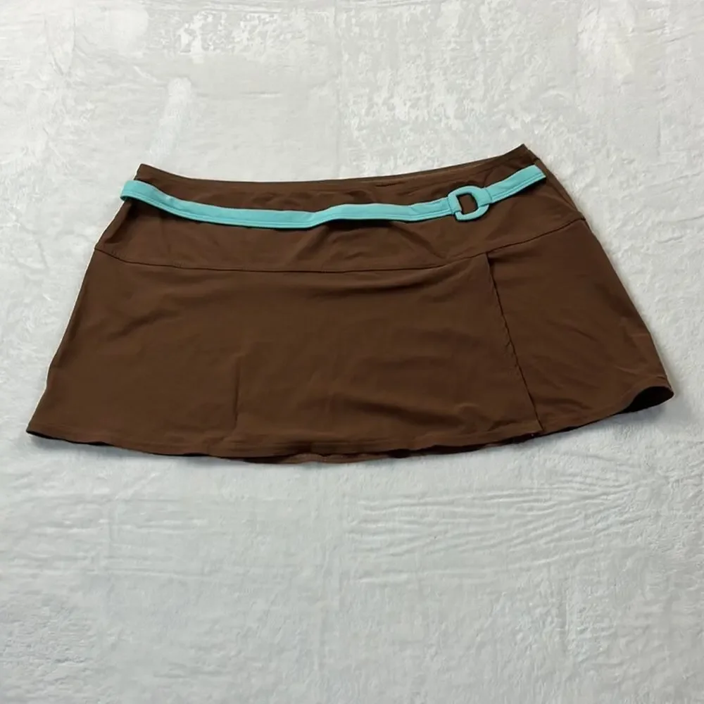 VS Victoria's Secret chocolate and blue swim skirt, size L‎